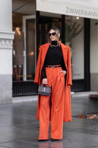ZARA TAILORED WOOL BLEND COAT ZW COLLECTION ORANGE SS25 SIZES XS REF. 2211/806 - Picture 4 of 6