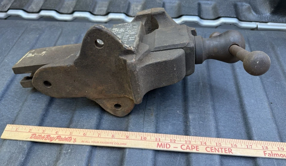 Tornillo de banco antiguo raro Emmert Mfg Co Tiger No.41 - Waynesboro PA EE. UU. Foto 4 de 4