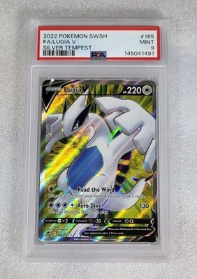 lugia pokemon card value 2022 Lugia V 185/195 PSA 9 MINT Sword & Shield Silver Tempest Pokemon