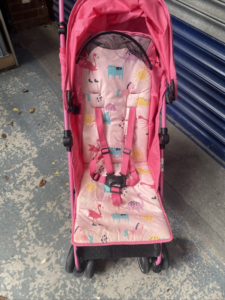 Mothercare Nanu Stroller Pink Animal Pattern Buggy UK