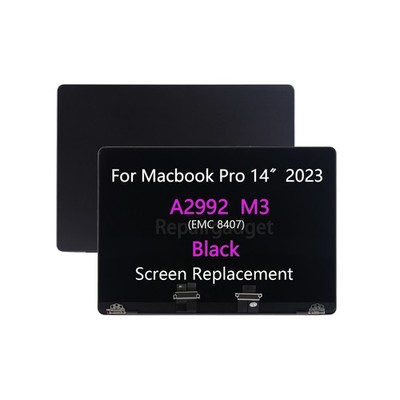 Black LCD Screen Display with Top Cover for Apple Macbook Pro A2992 14'' M3 2023