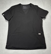 FIGS Casma Three-Pocket Black V-Neck Scrub Top FW1100 Womens LARGE