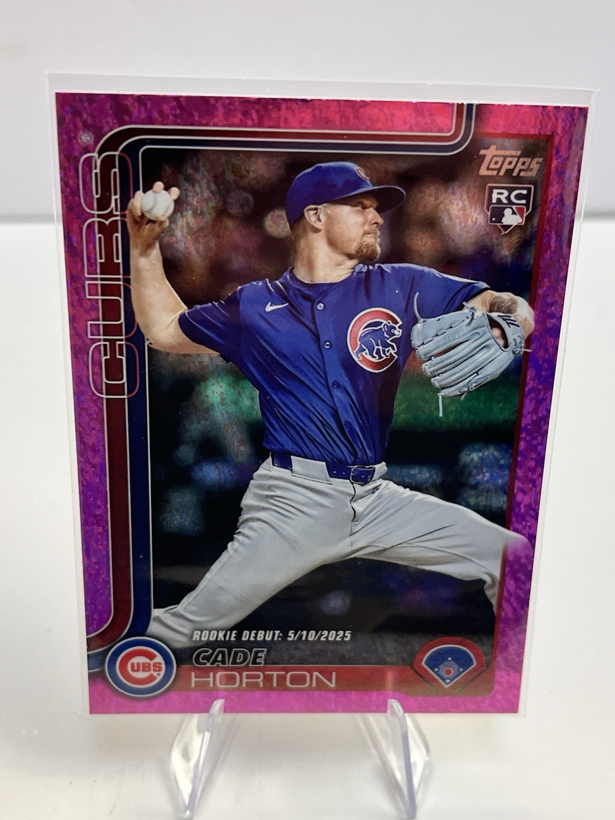 2025 TOPPS UPDATE CADE HORTON RC #US140 PINK HOLO FOIL PARALLEL SP CUBS
