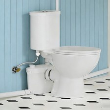 600W Macerating Toilet System with 4-Inlet Upflush Toilet for Basement Tool