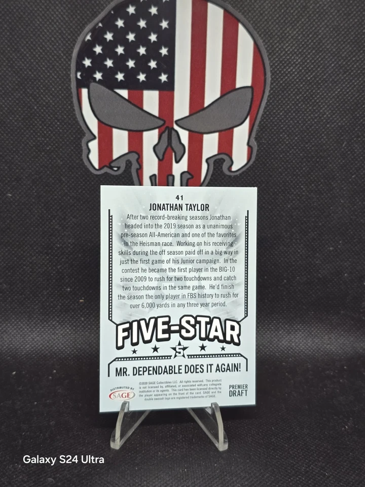 2020 Sage Hit - Five-Star Jonathan Taylor #41 (RC) Mr. Dependable Does It Again - Image 2 of 2