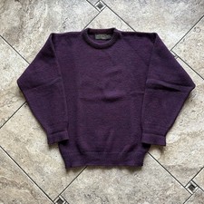 Vintage Eddie Bauer Sweater Mens Medium Burgundy Marled Wool Crewneck USA 90s