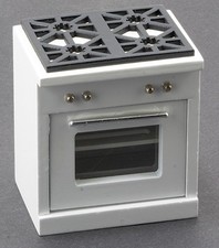 Dollhouse Miniatures 1:12 Scale Modern Stove, White CLA08513