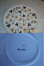 Tortenplatte RUND  Spritzdekor Blätter  Edelkeramik Shabby Chic Franske