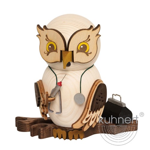RAUCHEULE | KUHNERT Sammelfigur Holz-Eule Rauchfigur Echt Erzgebirge Raucheulen - Bild 21 von 39