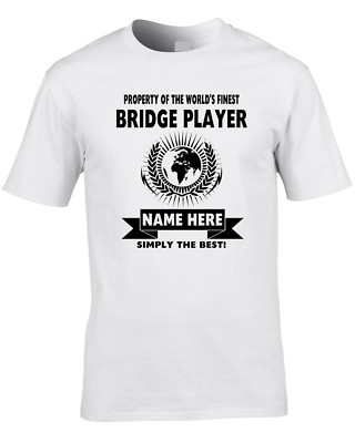 Bridge Player individuelles Herren T-Shirt Weltbester Job Spiel Karte Team lustig Geschenk Name