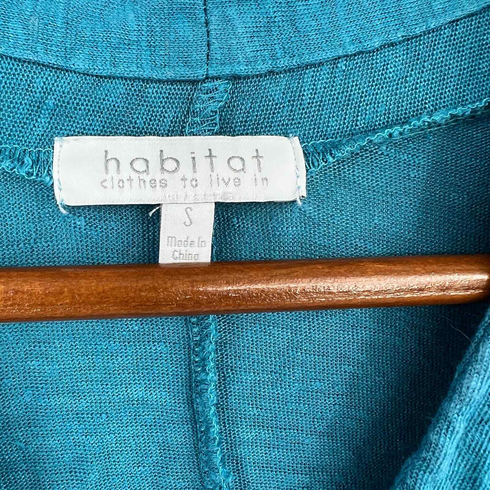 HABITAT 100% Linen Knit Cardigan Sweater in Blue … - image 4