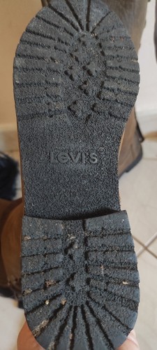 VTG Levi's Retro Leather Lace Up Over Knee High Boots Roma Flat Brown Siz US 7.5 - Picture 13 of 19
