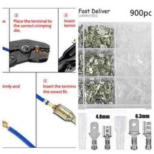 900Pcs Terminal Crimping Tool Crimper Connectors Set Female Male Spade Terminals