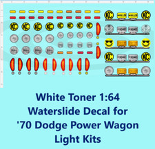 White Toner 1:64 Waterslide Decal for '70 Dodge Power Wagon Light Kits