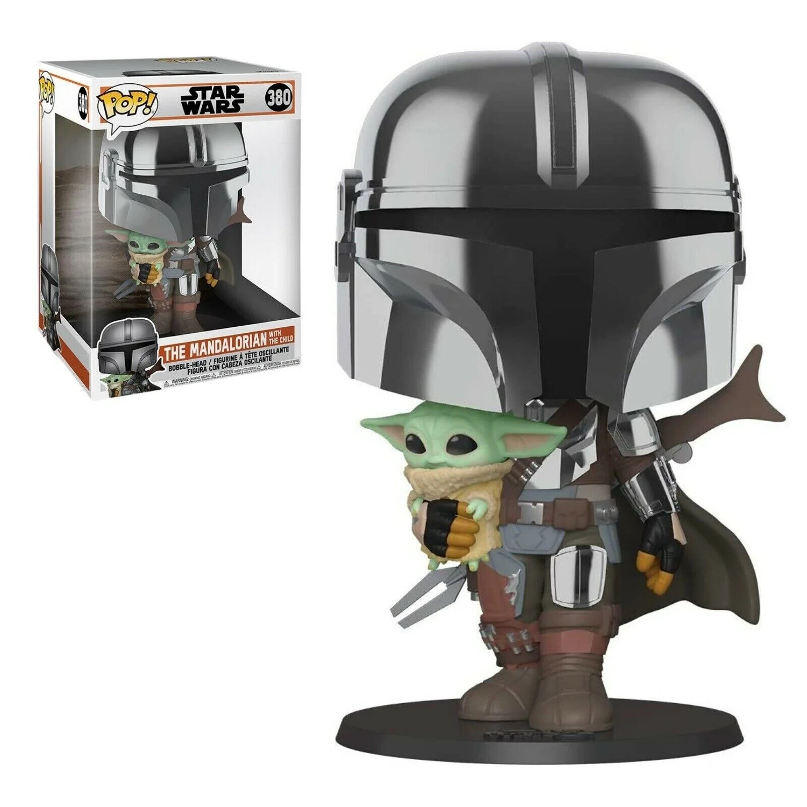 Funko Pop! N°380 Star Wars armure chromée, statuette de collection avec reflets métalliques