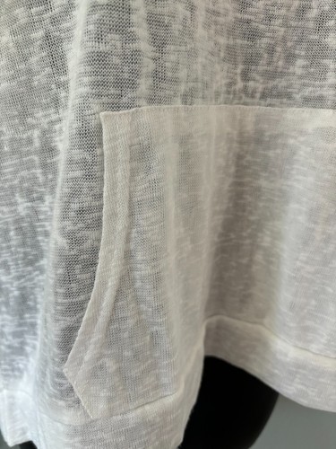 NWT Weather Proof Long Sleeve Semi Sheer White Pullover Hoodie Pocket Small - Picture 5 of 10