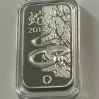 2013 Year Of The Snake Chinese Zodiac 1 Troy Oz .999 Fine Silver Medal Ingot Bar