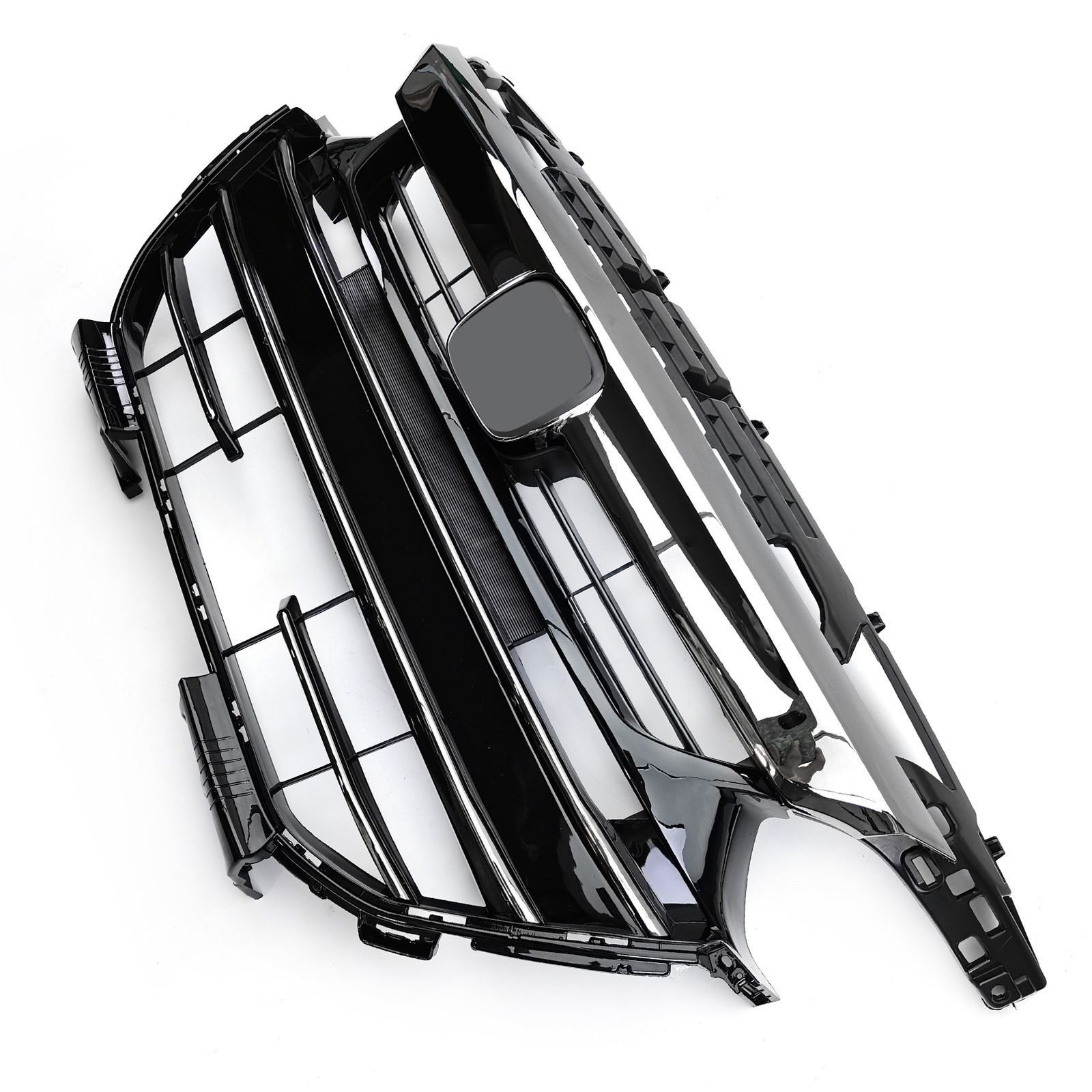 For 2021-2023 Honda Accord Front Upper Lower Grill Grey Chrome Fog Light Set