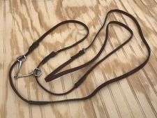 Adjustable Leather Reins with Snaffle Bit 5" Stainless Horse Tack Riding Equine