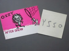 Ozzy Osbourne tattoo + AUTHENTIC backstage pass satin cloth sticker GUEST !