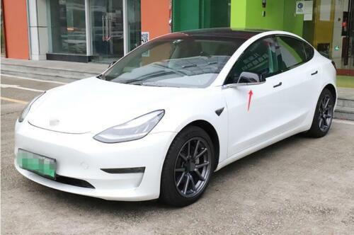 For Tesla Model 3 2017-2022 Gloss Black Rear View Side Door Mirror Cover Trim 2x - Foto 5 di 9
