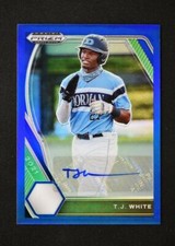 2021 Prizm Draft Picks Base Auto Blue #PDP143 T.J. White 69/99