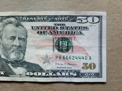 2017A $50 Dollar Bill with VERY COOL FANCY Serial Numbers PB66624440A | eBay
