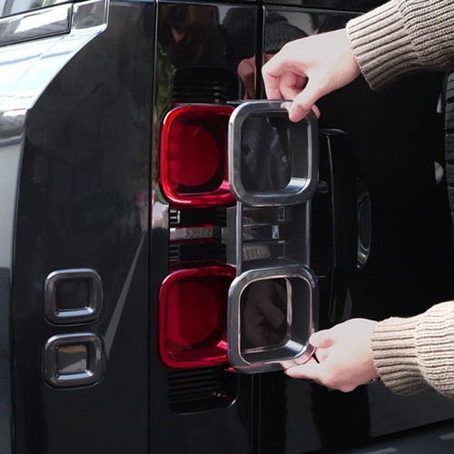 For Land Rover Defender 007 Bond Edition V8 Smoked Black Tail Light Trim Covers - Picture 2 of 9