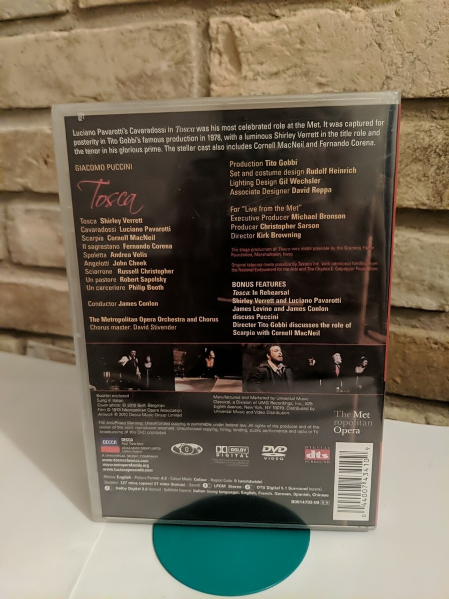 Giacomo Puccini - Tosca (DVD, 2010) Verrett / Pavarotti Giacomo Puccini - Tosca (DVD, 2010) Verrett / Pavarotti