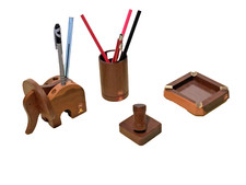 ARTECMA SET DA SCRIVANIA 4 PEZZI IN LEGNO PREGIATO MADE IN COLOMBIA