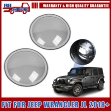 SMOKED BLACK  Front Headlight Lamp COVER FRAME TRIM For Jeep Wrangler JL JT 18+