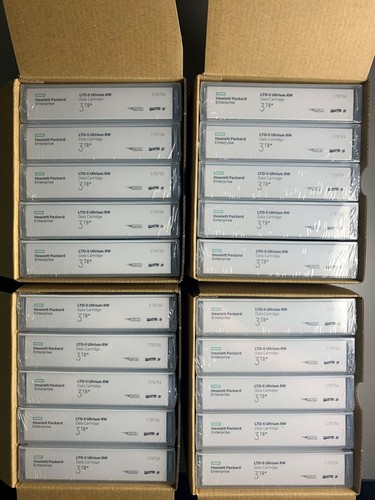 Cartouche de bande HP LTO5 C7975A (20 PACK) 1,5 \ 3,0 To données de stockage de sauvegarde - NEUF - Photo 2/10