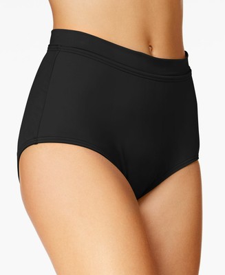 black tummy control bikini bottoms