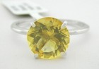 GENUINE 3.64 Cts YELLOW TOPAZ RING 10K WHITE GOLD - Free Certificate Appraisal — photo 1