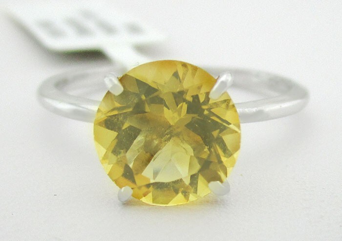 GENUINE 3.64 Cts YELLOW TOPAZ RING 10K WHITE GOLD - Free Certificate Appraisal