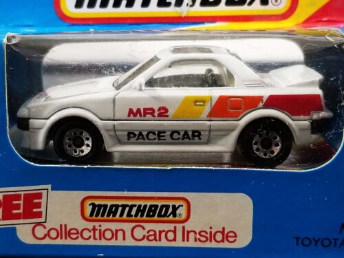 Matchbox Toyota MR2 Pace Car / 1986 / Rare Unpunched Collection Card Blue Box