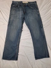 Flypaper Jeans Mens 36x30 Straight Slim Fit Medium Wash Distressed Denim