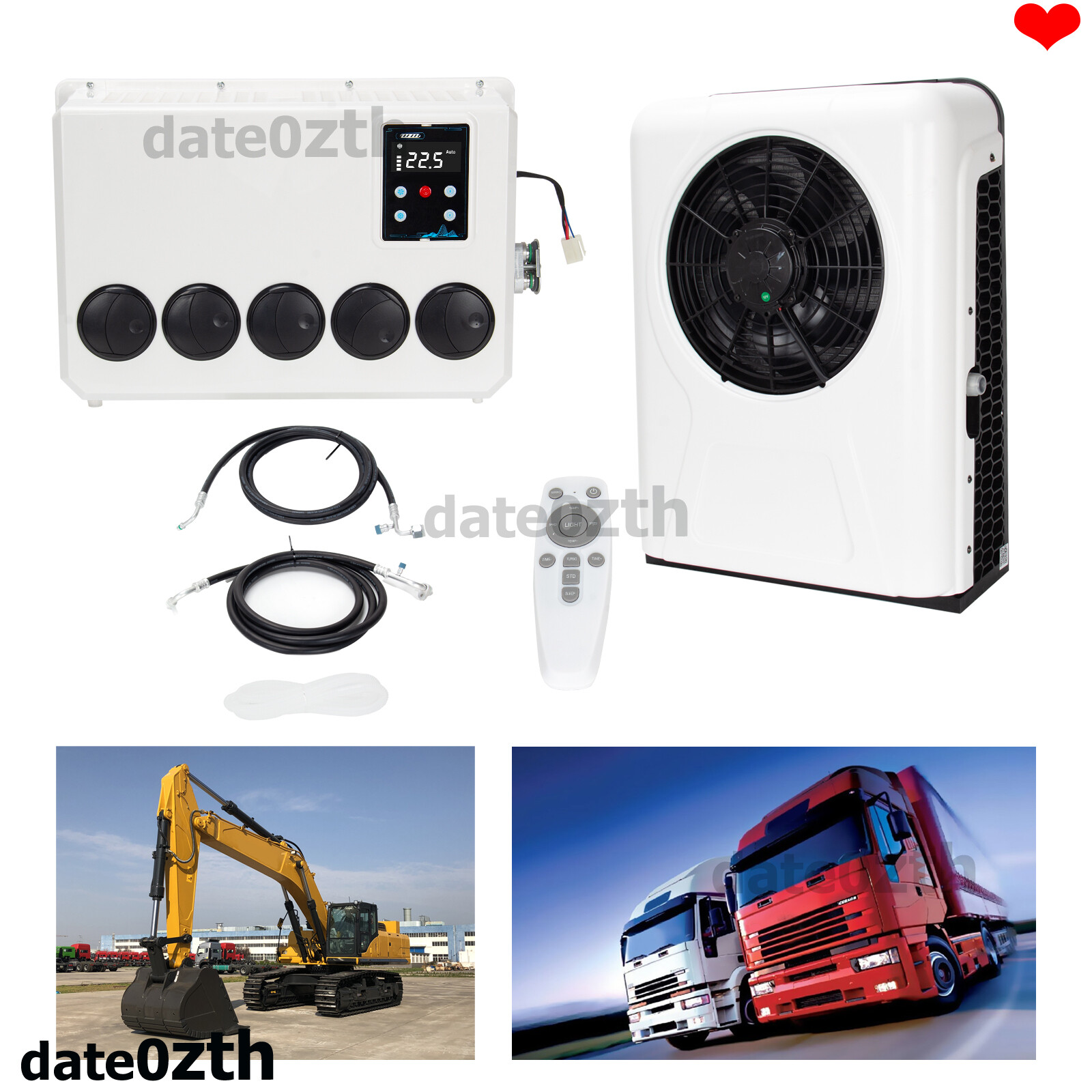 12000 BTU 12V Split AC for Semi Trucks Bus RV Cab-image