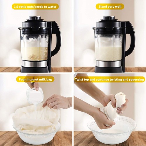 Nut Milk Bag Cheesecloth 12x12in Reusable Unbleached Cotton 2 Pack - Picture 7 of 9