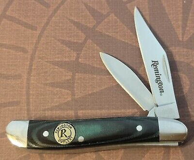 Remington Knife Two Blade Peanut Green & Black Micarta Remington Knife Two Blade Peanut Green & Black Micarta