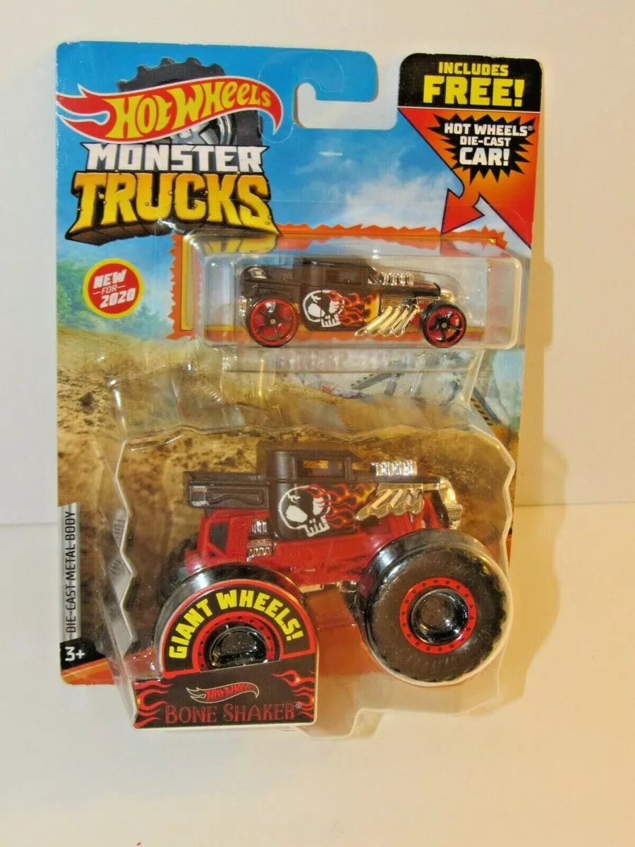 Hot Wheels Monster Trucks 1:64 Scale Boneshaker, Includes Hot