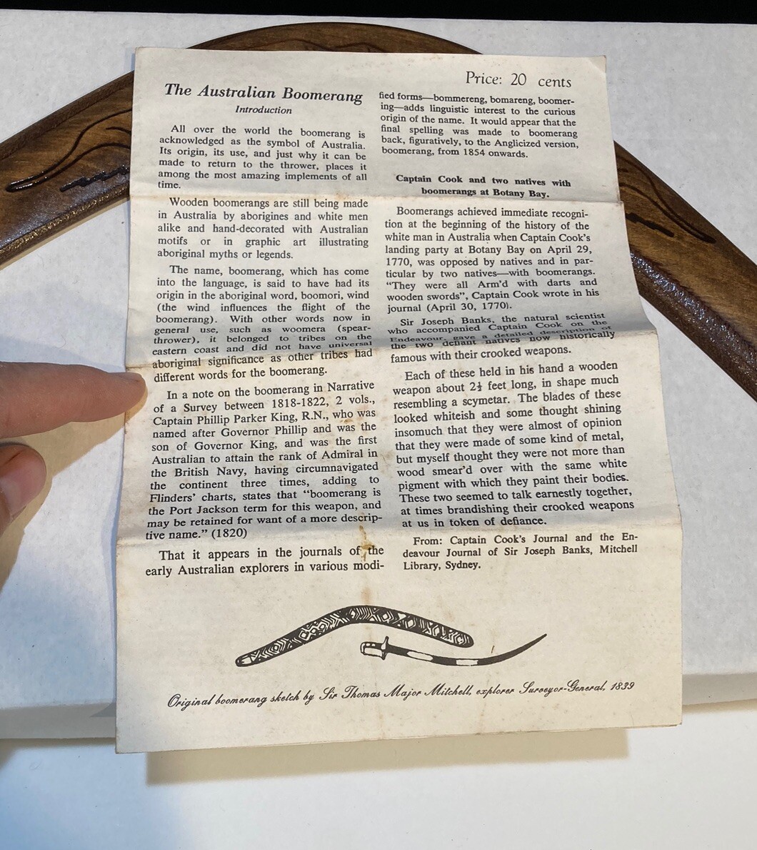 Stephen Silady Vintage Handmade Returning Australian Boomerang