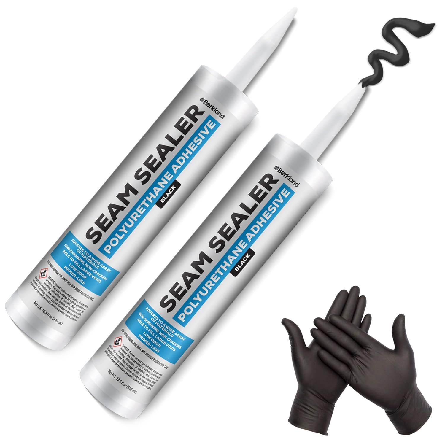 [2-Pack] Black Polyurethane Seam Sealer Automotive Compound Kit - Durable & Flex