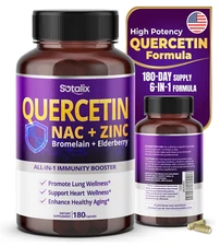 Premium Quercetin 98% High Purity with Bromelain, Zinc, Vitamin D3 2000 IU, Elde