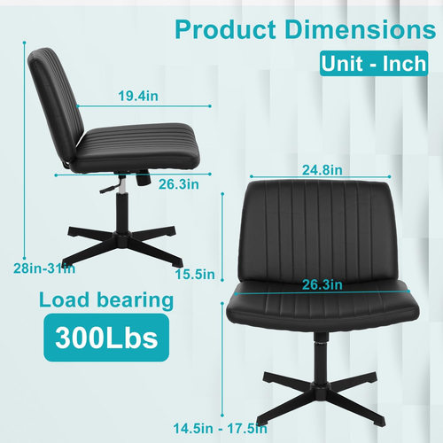 Criss Cross Chair Comfy Armless Cross Legged Office Chair No Wheels Desk Chair W - Picture 3 of 7