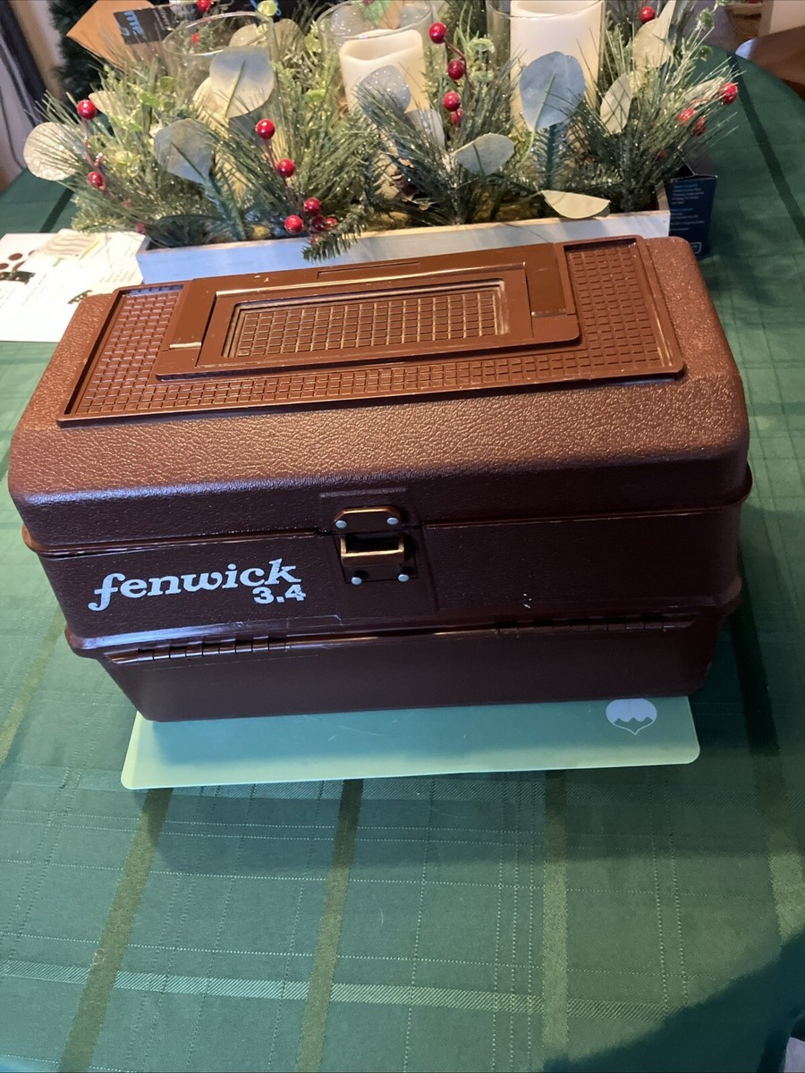 Vintage FENWICK Woodstream 3.4 Fishing Tackle Box Fold Out Tray