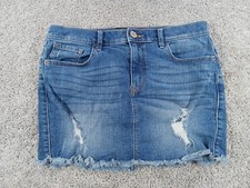 Express Jeans Womens Skirt Denim 6 Blue Cotton Blend