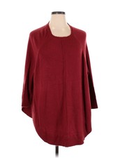 Ellos Women Red Poncho 1x Plus