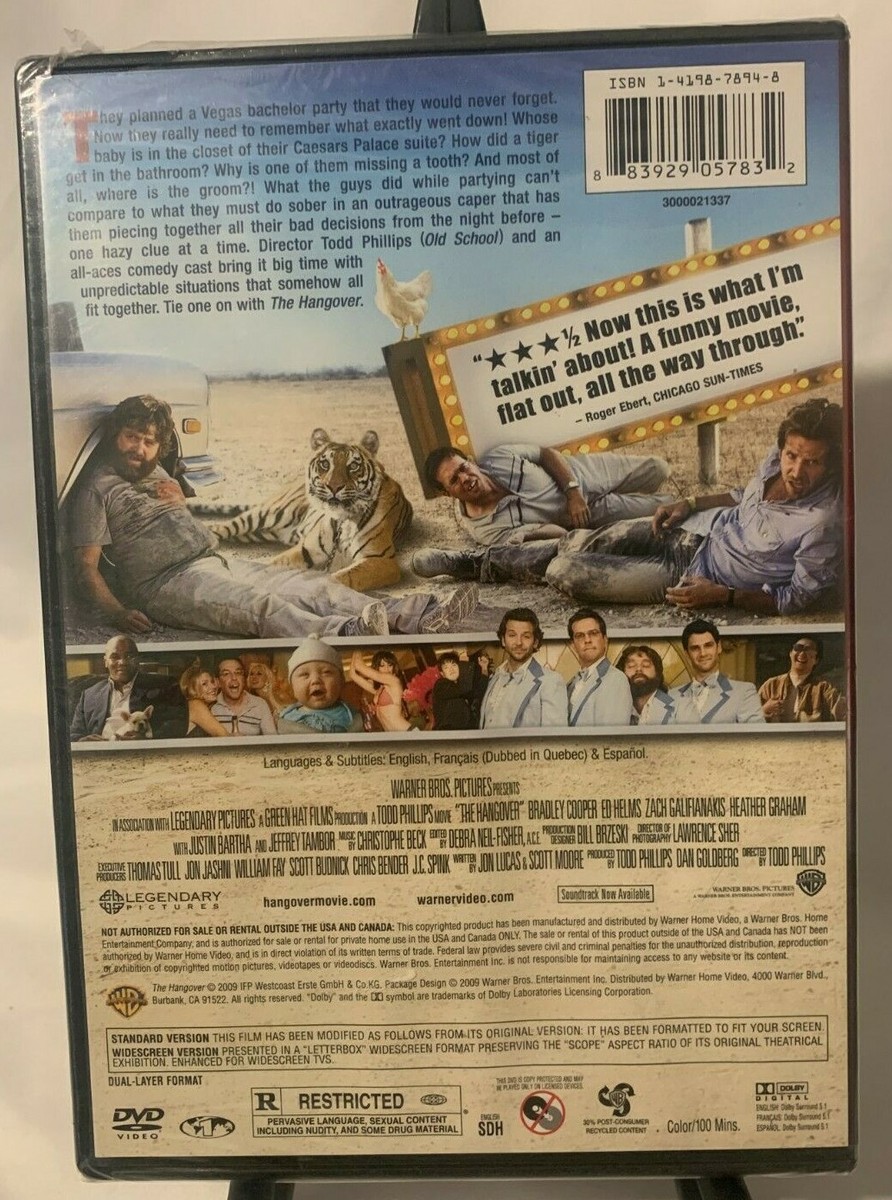 The Hangover DVD Bradley Cooper , Ed Helms , Zach Galifianakis