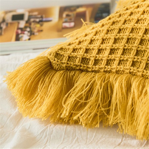 Tassel Knitted Cushion Cover Pompom Pillow Covers Sofa Bed Pillowcase Home Decor - Picture 3 of 76